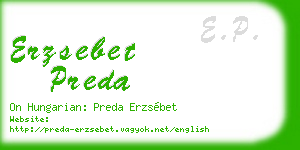 erzsebet preda business card